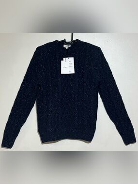 Pull torsade oliver bleu moucheté octobre